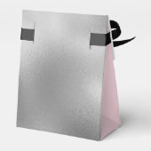 Ballotins Simple Blush Rose Argent Feuille Monogramme Nom Sc (Arrière)