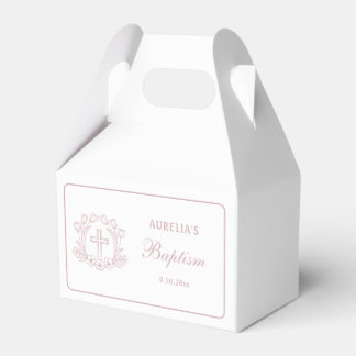 Ballotins Simple Croix Florale Rose Baptême