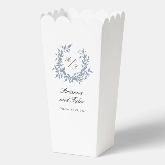 Ballotins Simple Dusty Blue Monogram Crest Mariage (Recto)