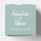 Ballotins Simple Eggshell Blue Birch Wedding Favor Boxes (Haut)