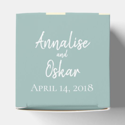 Ballotins Simple Eggshell Blue Birch Wedding Favor Boxes (Haut)