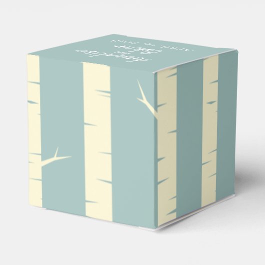 Ballotins Simple Eggshell Blue Birch Wedding Favor Boxes (Arrière)