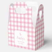 Ballotins Simple Elegant Bébé rose En vichy Baby shower fill (Ouvert)