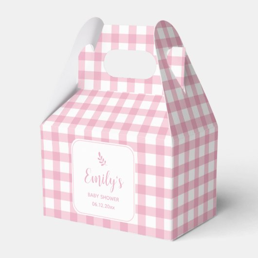 Ballotins Simple Elegant Bébé rose En vichy Baby shower fill (Verso)