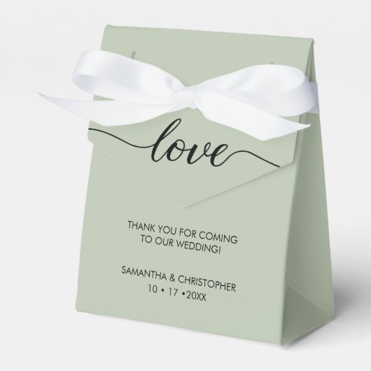 Ballotins Simple & Elegant Love Wedding ScrIpt Sage green (Verso)