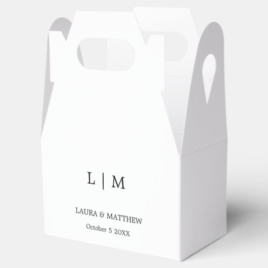 Ballotins Simple Elegant Mariage de monogramme blanc (Ouvert)