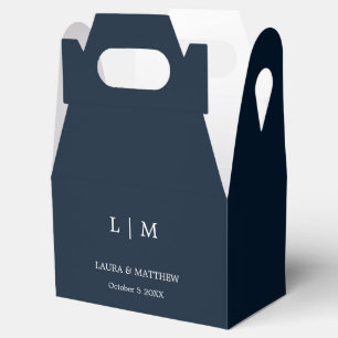 Ballotins Simple Elegant Mariage de monogramme bleu marine