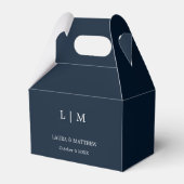 Ballotins Simple Elegant Mariage de monogramme bleu marine (Verso)