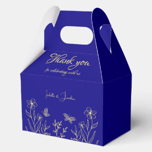 Ballotins Simple élégant or fleur royal bleu mariage