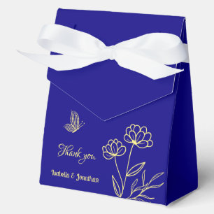 Ballotins Simple élégant or fleur royal bleu mariage