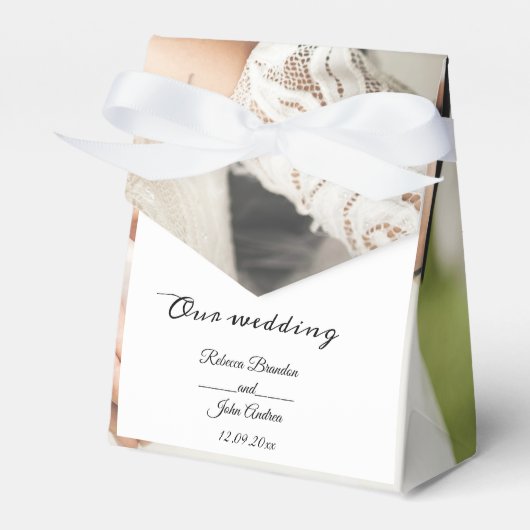 Ballotins Simple Élégant Script Photo Party de mariage (Verso)