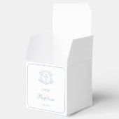 Ballotins Simple Floral Croix Bleue Baptême Cube (Ouvert)