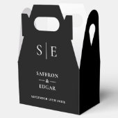 Ballotins Simple Mariage Monogramme Noir Et Blanc (Ouvert)