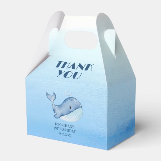 Ballotins Simple mignonne Baleine Bleu Mer Merci d'anniversa (Arrière)