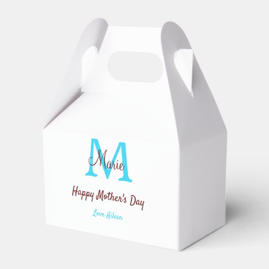 Ballotins simple minimum jour mère bleu monogramme rose nom (Verso)