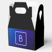 Ballotins Simple Moderne Dégradé de Bleu Foncé et Monogramme (Ouvert)