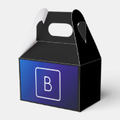 Ballotins Simple Moderne Dégradé de Bleu Foncé et Monogramme (Verso)
