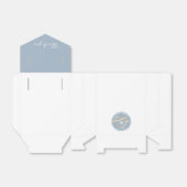 Ballotins Simple moderne Dusty Blue Wedding Favor Box (Déplié)