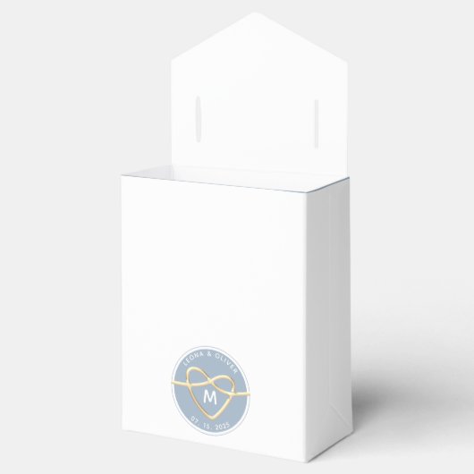 Ballotins Simple moderne Dusty Blue Wedding Favor Box (Ouvert)