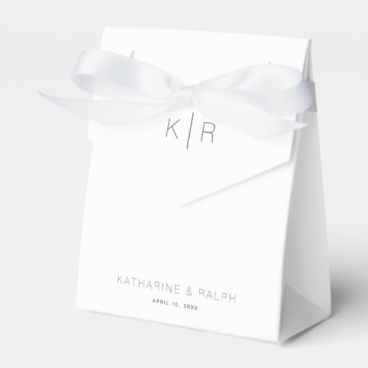 Ballotins Simple moderne Mariage de monogramme blanc (Verso)