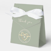 Ballotins Simple moderne Sage Vert Mariage Faveur Box (Verso)