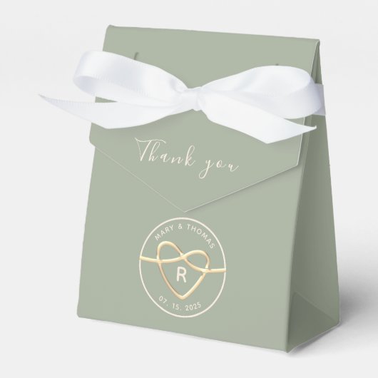 Ballotins Simple moderne Sage Vert Mariage Faveur Box (Verso)