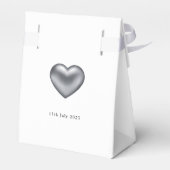 Ballotins Simple moderne Silver Heart Mariage blanc (Arrière)