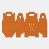 Ballotins Simple Monogramme Couple Nom Brûlé Orange Et Blanc (Déplié)