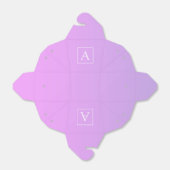 Ballotins Simple Monogramme | Dégradé Rose/Violet Subtil (Déplié)