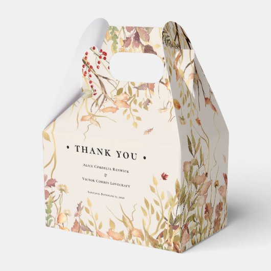 Ballotins Simple Rustic Fall Beige Wedding Favor Box (Arrière)