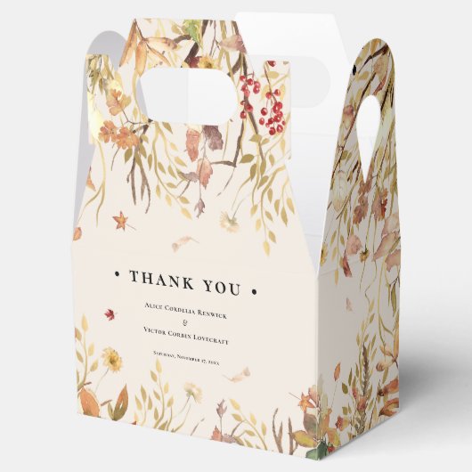 Ballotins Simple Rustic Fall Beige Wedding Favor Box (Ouvert)