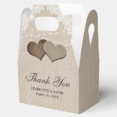 Ballotins Simple Rustique Pays Burlap Boîte de mariage Favor (Ouvert)