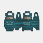 Ballotins Simple Rustique Turquoise Bois de mariage Favor Bo (Déplié)