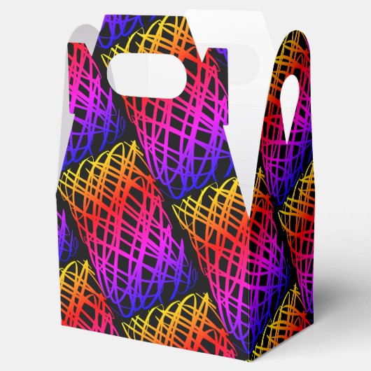 Ballotins Simple Scribble | Half Drop | Arrière - plan noir  (Ouvert)