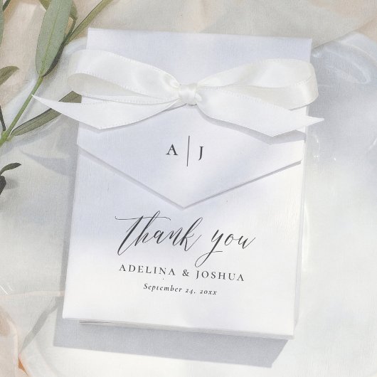 Ballotins Simple Script Monogramme Merci Mariage