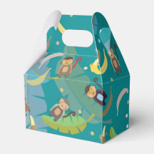 Singe mignon et bananes dans l'arbre Motif Anniver