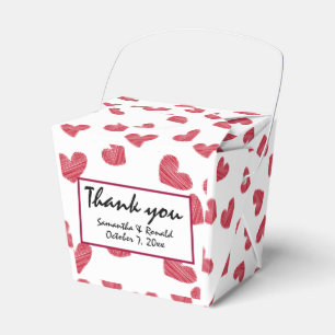 Ballotins Sketchy Red Heart Wedding Favor Box