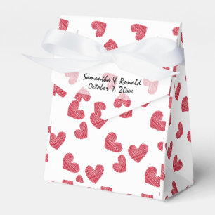 Ballotins Sketchy Red Heart Wedding Favor Box