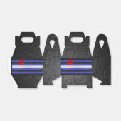 Ballotins SlipperyJoe's cuir drapeau orgueil noir bleu royal (Déplié)