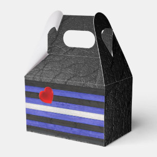 Ballotins SlipperyJoe's cuir drapeau orgueil noir bleu royal