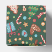 Ballotins Small Party Favor Gift Box Green Christmas Pattern (Haut)