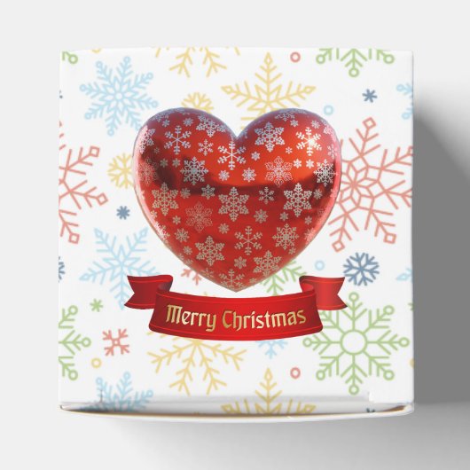 Ballotins Snowflake Christmas Heart Window Favor Box (Haut)