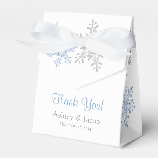 Ballotins Snowflake Lapis Bleu Mariage argent Merci (Verso)