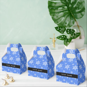 Ballotins Snowflakes blanc, Bleu, Votre nom, Personnaliser