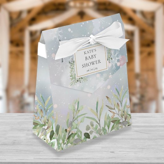 Ballotins Snowflakes d'hiver Baby shower de feuillage vert