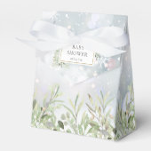 Ballotins Snowflakes d'hiver Baby shower de feuillage vert (Verso)