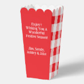 Ballotins Snowman Red Check PERSONNALISER Cookie Popcorn Box (Verso)