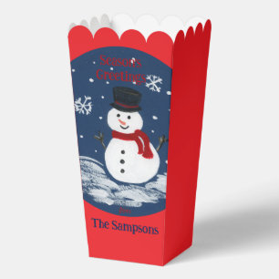 Ballotins Snowman Rouge PERSONNALISER Cookie Popcorn Box