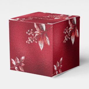 Ballotins Snowy Red Feuilles Noël boîte cadeau de vacances