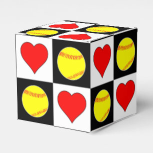 Ballotins Softballs & Hearts Fastpitch Softball boîte cadeau